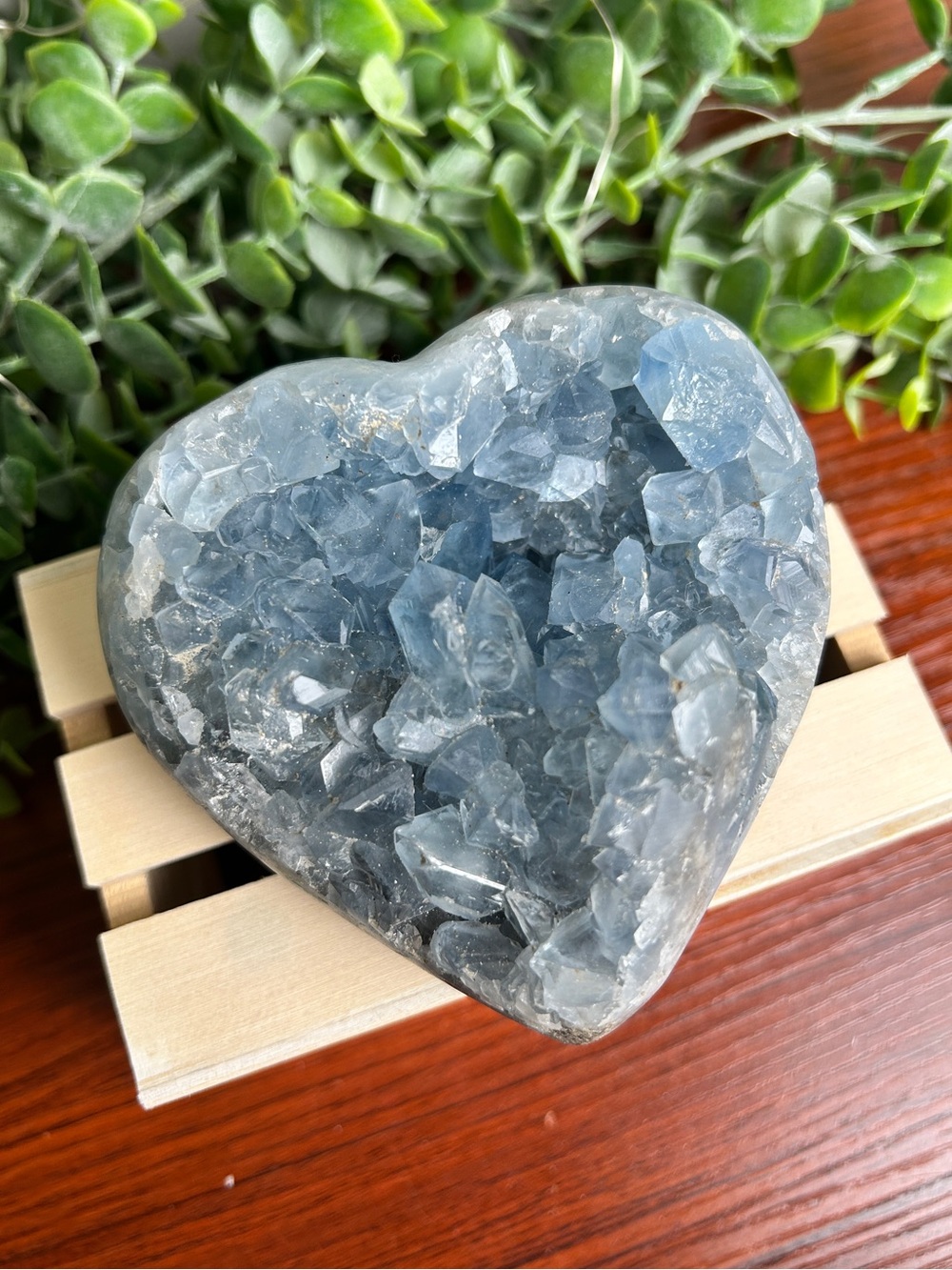 Blue Celestite Heart Geode
